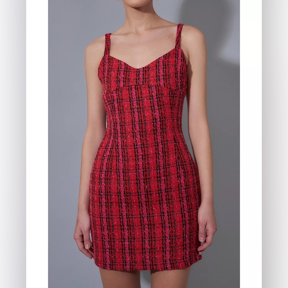 NWT Endless Rose Boucle Tweed Bustier Mini Dress